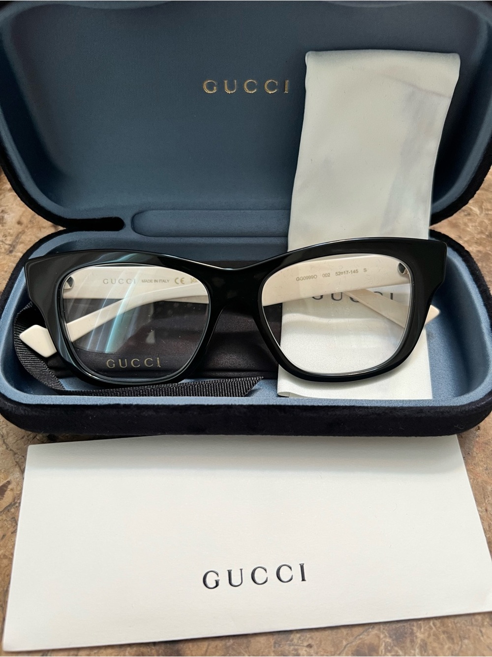 Gucci Black  GG0999O Oversized Cat-Eye Optical Glasses